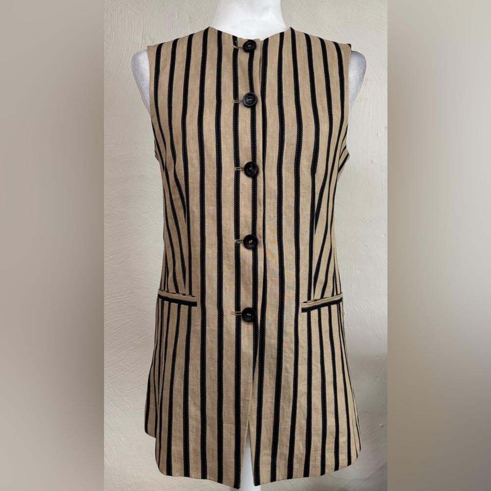 Max Mara Rodeo Striped Linen-Blend Vest